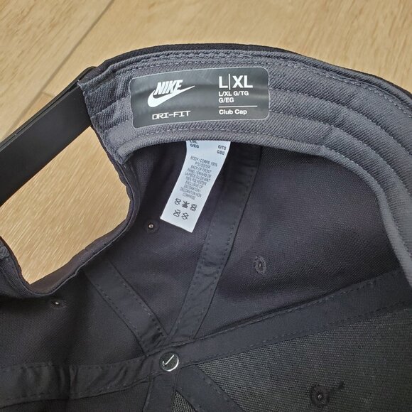 Nike Dri Fit Club Cap Structured Swoosh Hat Black White SZ L/XL Adult FV5563 010 - Picture 15 of 15